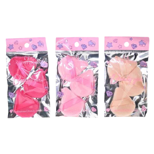 Mini Borlas Triangulares Ruby Face x3 para Polvo
