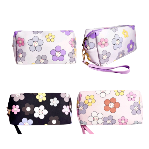 Cosmetiquera Amplia de Flores para Maquillaje