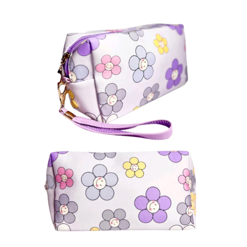 Cosmetiquera Amplia de Flores para Maquillaje