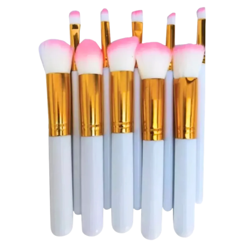 Set de Brochas Kabuki x10 para Rostro y Ojos