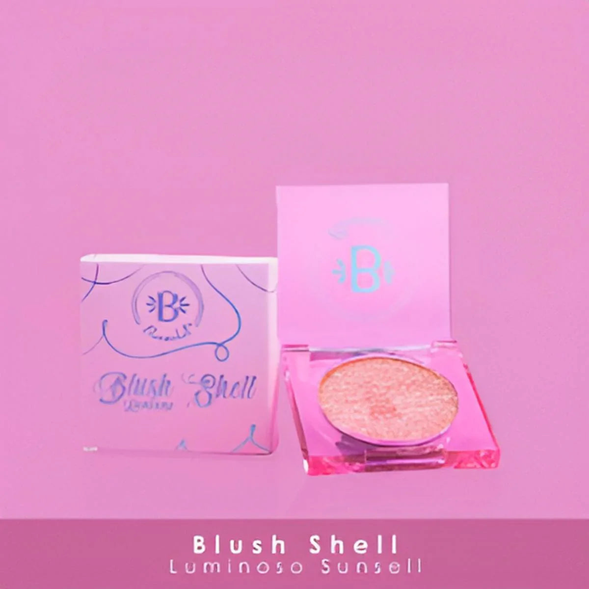 Rubor Blushbaby - rubor Blushbaby para mejillas en tono Luminoso Sunset con empaque rosa brillante. Textura ligera y acabado suave ideal para un look natural.