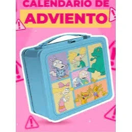 Lonchera reutilizable del Calendario Adviento Trendy Nickelodeon 90's con diseño retro y personajes animados, perfecta para sets de cosméticos coleccionables.
