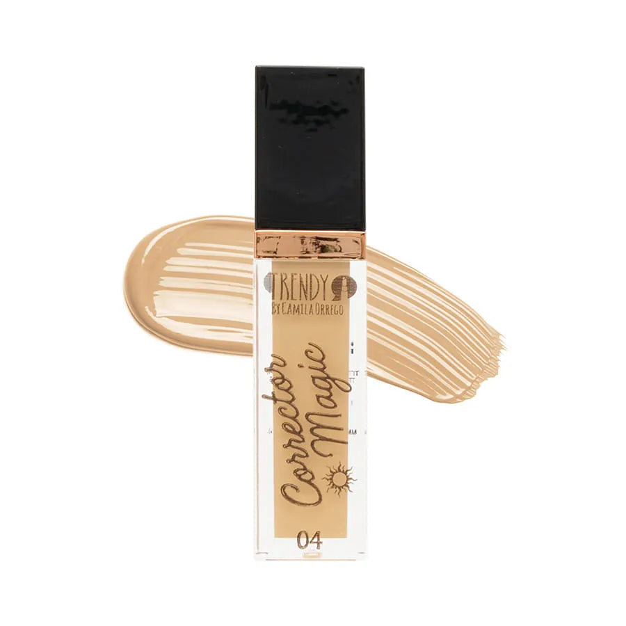 Corrector Magic Mini tono 04 con alta cobertura, ideal para cubrir ojeras y manchas. Maquillaje compacto de larga duración y acabado natural.
