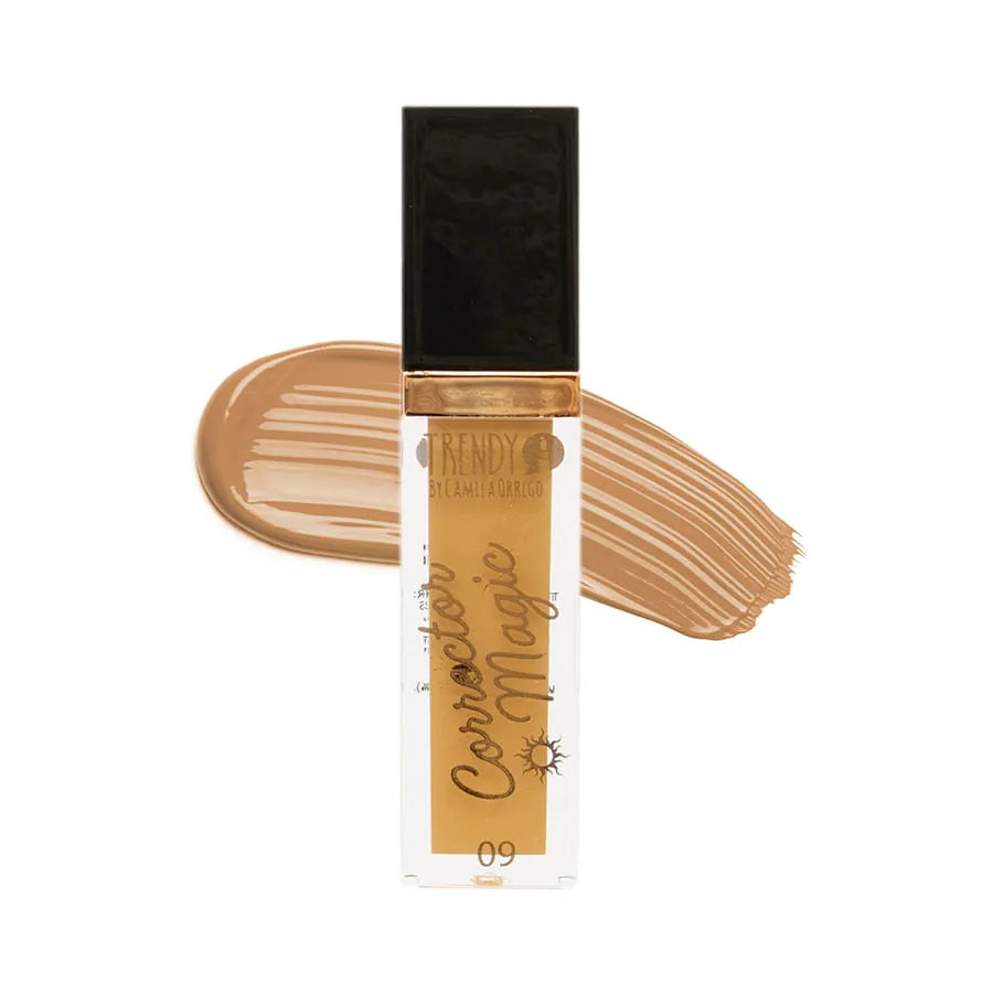 Corrector Magic Mini tono 09 con muestra de color, cobertura intensa para maquillaje facial en tonos cálidos y medios.