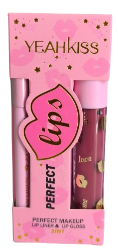 Set Labial y Delineador Kiss Beauty Mate Pro